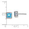 Lex & Lu 14k White Gold Square Blue Topaz and Diamond Earrings LAL1051 - 2 - Lex & Lu