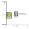 Lex & Lu 14k White Gold Square Peridot and Diamond Earrings - 2 - Lex & Lu