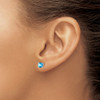 Lex & Lu 14k White Gold Round Blue Topaz Earrings LAL1060 - 3 - Lex & Lu