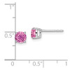 Lex & Lu 14k White Gold Round Created Pink Sapphire Earrings LAL1062 - 4 - Lex & Lu