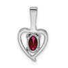 Lex & Lu Sterling Silver Created Ruby & Diamond Pendant LAL24310 - 4 - Lex & Lu
