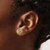 Lex & Lu 14k White Gold Round Peridot Earrings LAL1071 - 3 - Lex & Lu