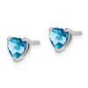 Lex & Lu 14k White Gold Heart Blue Topaz Earrings LAL1073 - 2 - Lex & Lu