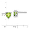 Lex & Lu 14k White Gold Heart Peridot Earrings LAL1090 - 4 - Lex & Lu