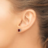 Lex & Lu 14k White Gold Square Garnet Earrings - 3 - Lex & Lu