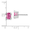 Lex & Lu 14k White Gold Oval Created Pink Sapphire and Diamond Earrings LAL1103 - 4 - Lex & Lu
