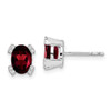 Lex & Lu 14k White Gold Oval Garnet and Diamond Earrings LAL1104 - Lex & Lu