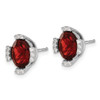 Lex & Lu 14k White Gold Oval Garnet and Diamond Earrings LAL1108 - 2 - Lex & Lu