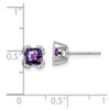 Lex & Lu 14k White Gold Cushion Amethyst and Diamond Earrings LAL1113 - 4 - Lex & Lu