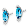 Lex & Lu 14k White Gold Marquise Blue Topaz and Diamond Earrings LAL1122 - 2 - Lex & Lu