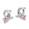 Lex & Lu 14k White Gold Created Pink Sapphire Earrings LAL1133 - 2 - Lex & Lu