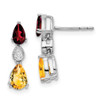 Lex & Lu 14k White Gold Garnet & Citrine and Diamond Earrings - Lex & Lu