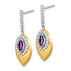 Lex & Lu 14k Two-tone Gold Amethyst and Diamond Earrings - 2 - Lex & Lu