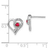 Lex & Lu 14k White Gold Ruby and Diamond Heart Earrings - 4 - Lex & Lu