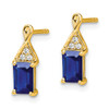 Lex & Lu 14k Yellow Gold Sapphire and Diamond Earrings LAL1177 - 2 - Lex & Lu