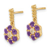 Lex & Lu 14k Yellow Gold Amethyst and Diamond Earrings LAL1180 - 2 - Lex & Lu