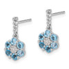 Lex & Lu 14k White Gold Blue Topaz and Diamond Earrings LAL1181 - 2 - Lex & Lu