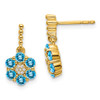 Lex & Lu 14k Yellow Gold Blue Topaz and Diamond Earrings LAL1182 - Lex & Lu