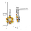 Lex & Lu 14k White Gold Citrine and Diamond Earrings LAL1183 - 3 - Lex & Lu