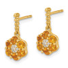 Lex & Lu 14k Yellow Gold Citrine and Diamond Earrings LAL1184 - 2 - Lex & Lu