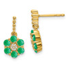 Lex & Lu 14k Yellow Gold Emerald and Diamond Earrings LAL1186 - Lex & Lu