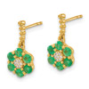 Lex & Lu 14k Yellow Gold Emerald and Diamond Earrings LAL1186 - 2 - Lex & Lu