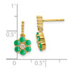 Lex & Lu 14k Yellow Gold Emerald and Diamond Earrings LAL1186 - 4 - Lex & Lu