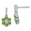 Lex & Lu 14k White Gold Peridot and Diamond Earrings LAL1189 - Lex & Lu