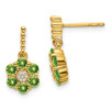 Lex & Lu 14k Yellow Gold Peridot and Diamond Earrings LAL1190 - Lex & Lu