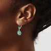 Lex & Lu 14k White Gold Emerald and Diamond Earrings LAL1196 - 3 - Lex & Lu