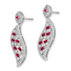 Lex & Lu 14k White Gold Ruby and Diamond Earrings LAL1200 - 2 - Lex & Lu