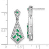 Lex & Lu 14k White Gold Emerald and Diamond Earrings LAL1202 - 4 - Lex & Lu