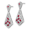 Lex & Lu 14k White Gold Ruby and Diamond Earrings LAL1203 - 2 - Lex & Lu