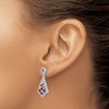 Lex & Lu 14k White Gold Ruby and Diamond Earrings LAL1203 - 3 - Lex & Lu
