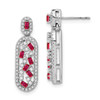 Lex & Lu 14k White Gold Ruby and Diamond Earrings LAL1206 - Lex & Lu