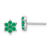 Lex & Lu 14k White Gold Emerald Earrings LAL1217 - Lex & Lu