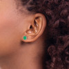Lex & Lu 14k White Gold Emerald Earrings LAL1217 - 3 - Lex & Lu