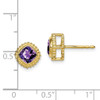 Lex & Lu 10k Yellow Gold Cushion Amethyst Earrings - 4 - Lex & Lu