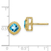 Lex & Lu 10k Yellow Gold Cushion Blue Topaz Earrings - 4 - Lex & Lu