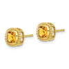 Lex & Lu 10k Yellow Gold Cushion Citrine Earrings - 2 - Lex & Lu