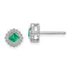 Lex & Lu 10k White Gold Emerald Earrings - Lex & Lu