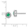 Lex & Lu 10k White Gold Emerald Earrings - 2 - Lex & Lu