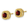 Lex & Lu 10k Yellow Gold Cushion Garnet Earrings - 2 - Lex & Lu