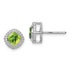 Lex & Lu 14k White Gold Cushion Peridot Earrings - Lex & Lu