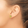 Lex & Lu 14k Yellow Gold Cushion Peridot Earrings - 3 - Lex & Lu