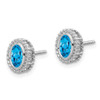 Lex & Lu 10k White Gold Oval Blue Topaz Earrings - 2 - Lex & Lu