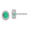 Lex & Lu 14k White Gold Emerald Earrings LAL1266 - Lex & Lu