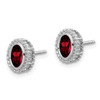 Lex & Lu 10k White Gold Oval Garnet Earrings - 2 - Lex & Lu