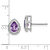 Lex & Lu 14k White Gold Pear Amethyst Earrings - 4 - Lex & Lu