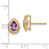 Lex & Lu 14k Yellow Gold Pear Amethyst Earrings - 4 - Lex & Lu